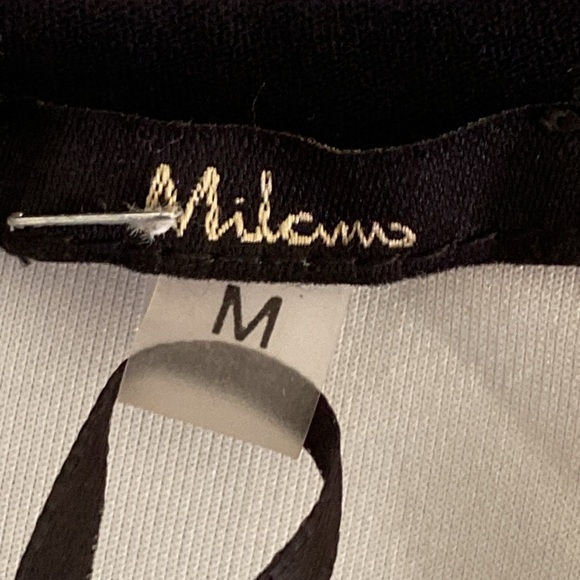 Milano Blue and Black Patterned Mini Dress size M - Picture 5 of 6